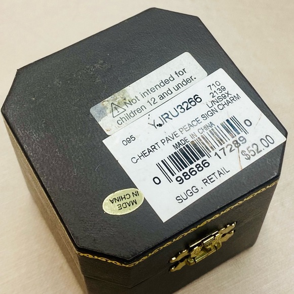 NWT Vintage Juicy Couture Pink Enamel & Pink Pavé Heart Peace Sign Charm - Picture 11 of 13